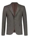 Paul Zeist Checked Single-breasted Blazer In Brown
