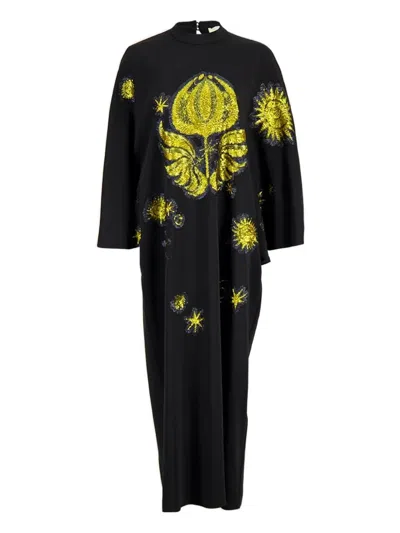 Paula Areta Sequin Embroidered Dress In Black
