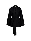 Paula Belted Wrap Jacket In Black