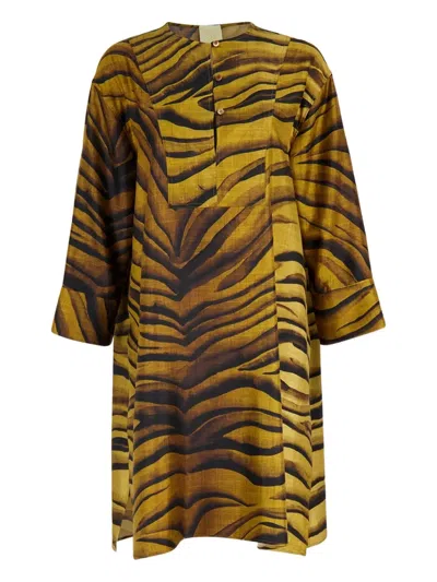 Paula Button Dress In Yellow