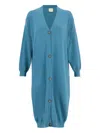 Paula Button-front Cashmere Cardigan In Blue
