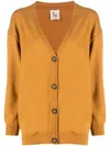 Paula Buttoned Cashmere Cardigan In Orange
