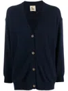 Paula Buttoned-up Cashmere Cardigan In Blue
