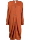 Paula Buttoned-up Knitted Dress In Orange