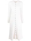 Paula Buttoned-up Knitted Dress In White