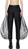 Paula Canovas Del Vas Black Boletus Trousers In Black Taffeta & Grey