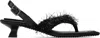 Paula Canovas Del Vas Black Diablo Flip Heeled Sandals In Black Fluff
