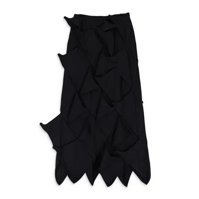 Paula Canovas Del Vas Black Organic Poncho Flared Skirt