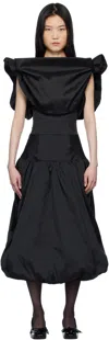 Paula Canovas Del Vas Black Puff Minidress In Black