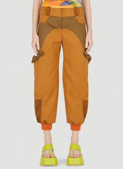 Paula Canovas Del Vas Bombacho Colour Block Pants In Brown