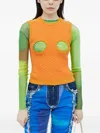 Paula Canovas Del Vas Knit Bubble Cut-out Vest In Orange