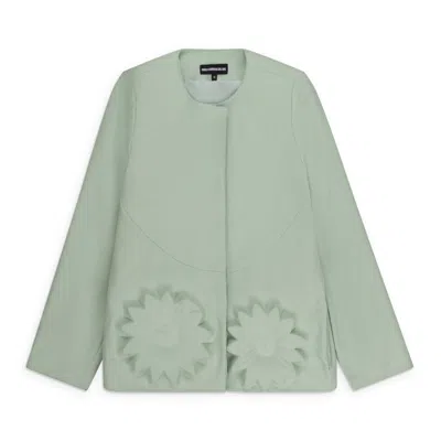 Paula Canovas Del Vas Embossed Green Jacket