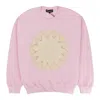 Paula Canovas Del Vas Flower Embossed Pink Pullover Sweater In Pink