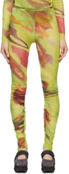 Paula Canovas Del Vas Green Mesh Leggings In Pistachio