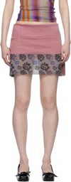 Paula Canovas Del Vas Grey & Purple Mesh Mini Skirt In Grey & Purple