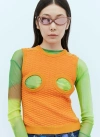 Paula Canovas Del Vas Knit Bubble Cut-out Vest In Orange