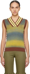 Paula Canovas Del Vas Multicolor Hot Vest In Lime & Terra