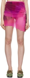 Paula Canovas Del Vas Pink Layered Miniskirt In Fuchsia
