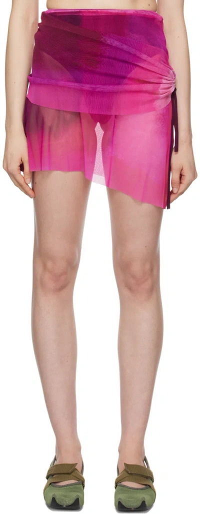 Paula Canovas Del Vas Pink Layered Miniskirt In Fuchsia
