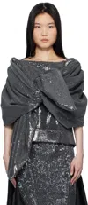Paula Canovas Del Vas Ssense Exclusive Silver Castana Blouse In Black Sequin