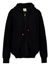 Paula Cashmere Zip-up Hoodie In Black