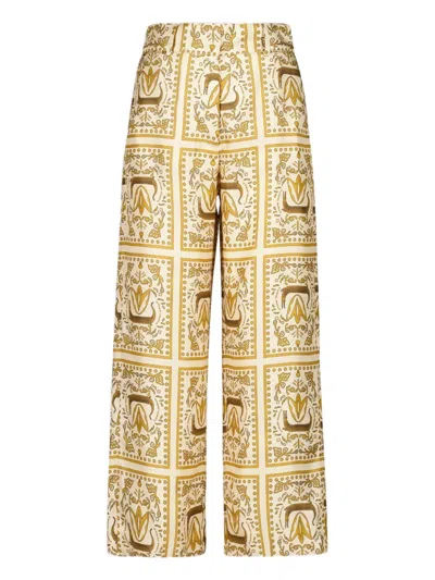 Paula Croco Houndstooth Check Trousers In Neutral