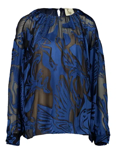 Paula Devoré-bluse In Blue