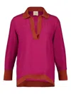 Paula Diane Silk Top In Pink