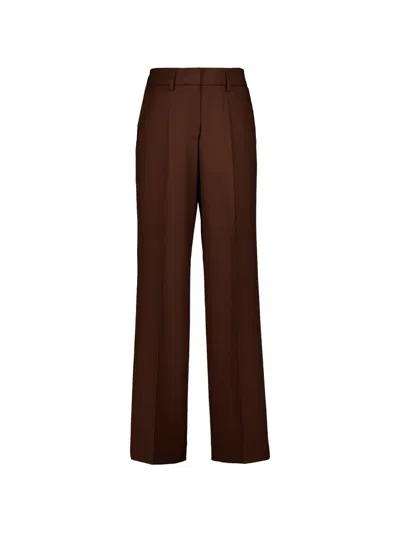 Paula Dominique Wide-leg Tailored Trousers In Brown