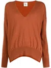 PAULA DROP-SHOULDER V-NECK SWEATER