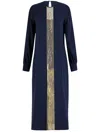 Paula Embroidered Silk Midi Dress In Blue