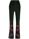 PAULA EMBROIDERED SUEDE TROUSERS