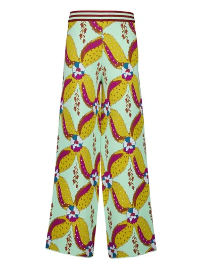 Paula Floral-jacquard Trousers In Multi