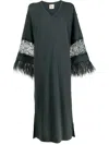 Paula Floral-lace Detail Knitted Dress In 绿色