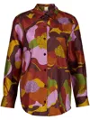 Paula Floral-print Silk Shirt In Brown