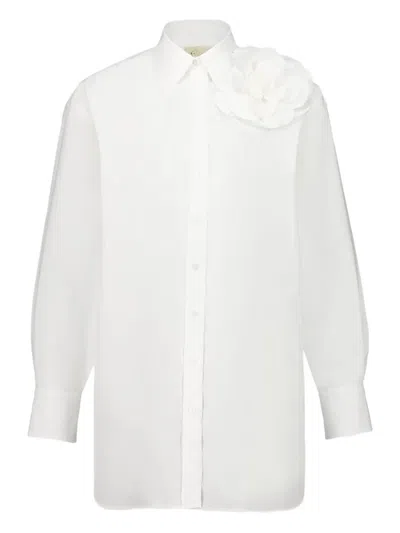 Paula Flower-embellished Shirt In White