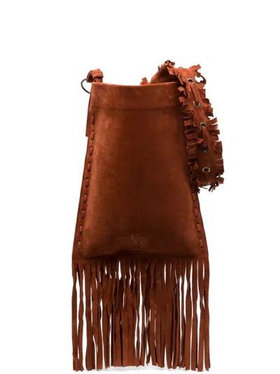 Paula Fringe-detail Leather Shoulder Bag In Brown