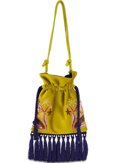 Paula Fukuro Embroidered Tassel-detail Tote Bag In Brown