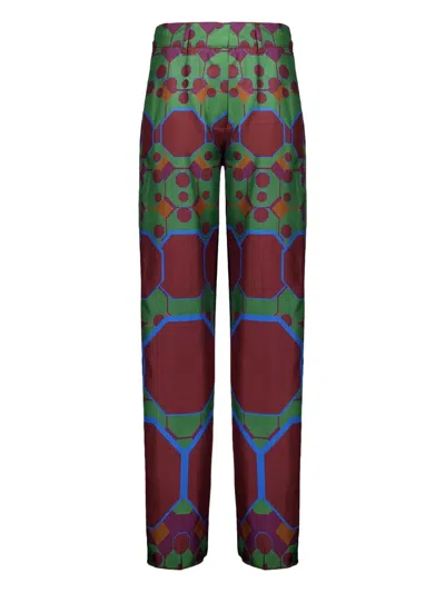 Paula Geometric-print Trousers In Multi