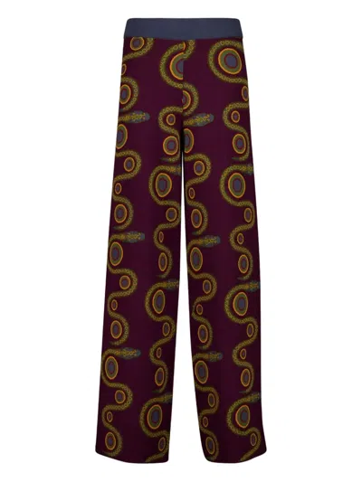 Paula Geometric-pattern Trousers In Brown