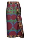 Paula Graphic-print Wrap Skirt In Red