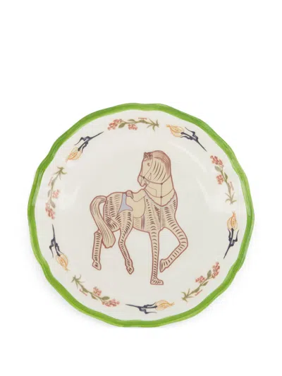 Paula Handpainted Lusitano Dessert Plate In White