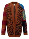 Paula Jacquard Oversized Cardigan In Brown