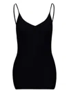 Paula Kali Spaghetti-strap Ribbed Top In Black