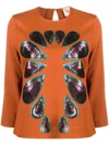 Paula Lapis Sequins Blouse In Brown