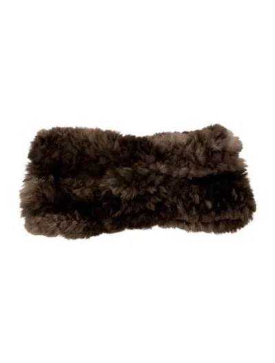 Pre-owned Paula Lishman Fitted Fur Headband In Brown