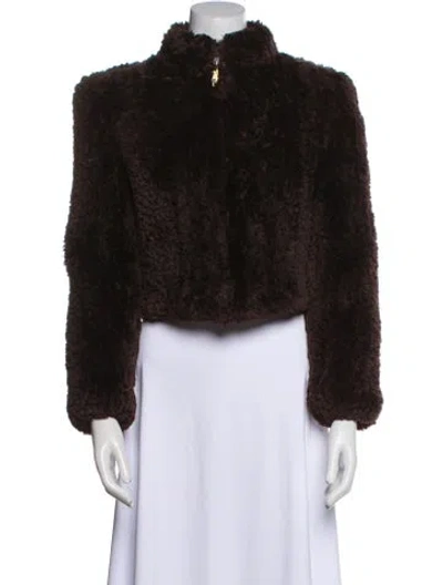 Pre-owned Paula Lishman Fur Jacket In Brown
