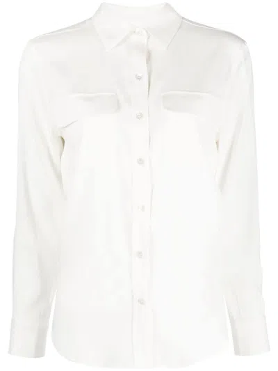 Paula Long-sleeve Silk Shirt In White