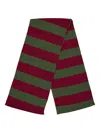 Paula Lucca Striped-pattern Scarf In Green