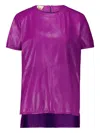 Paula Paloma Leather Short-sleeve T-shirt In Purple